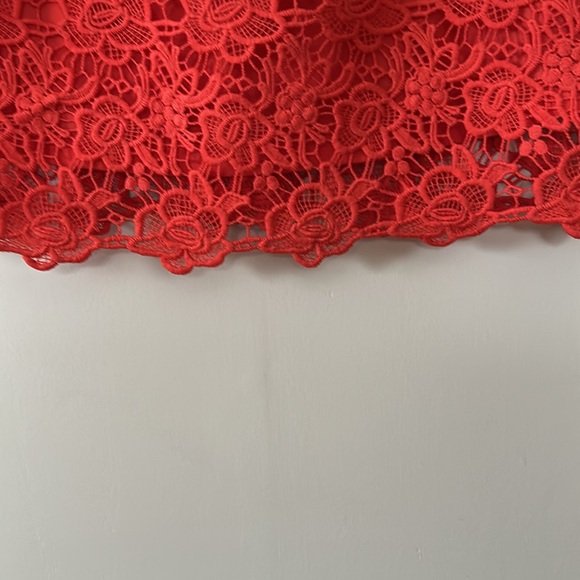 Nanette Lepore lined lacy crochet top open lace on chest zip in back size S - Picture 5 of 6